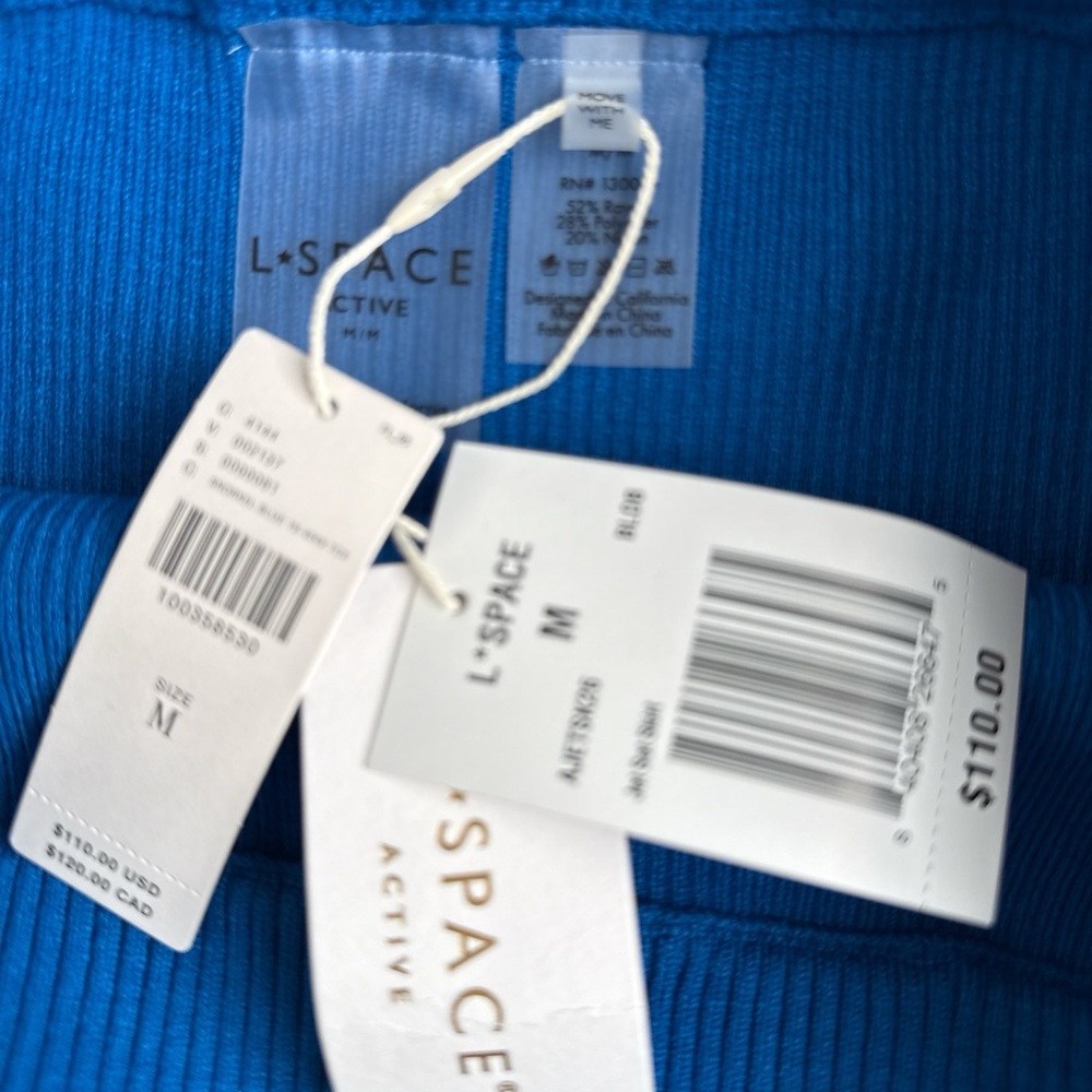 l*space Cobalt Blue Ribbed Drawstring Mini Skirt - Picture 3 of 4